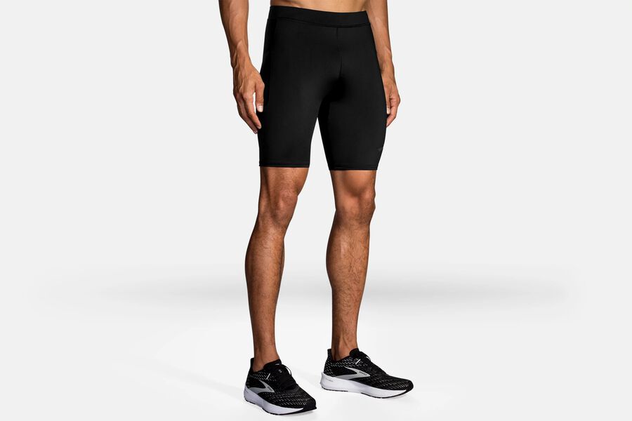 Mens Brooks Source 9" Tight Bottoms Black | 704892-ZAJ